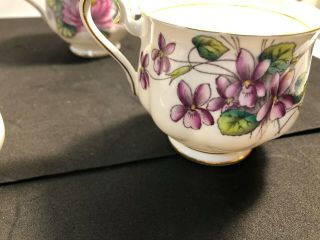 Royal Albert Flower of the Month Series set of 5 Cups Pre - owned 3