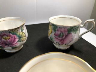Royal Albert Flower of the Month Series set of 5 Cups Pre - owned 4