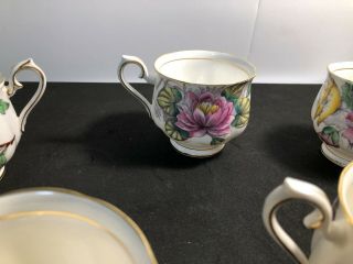 Royal Albert Flower of the Month Series set of 5 Cups Pre - owned 5