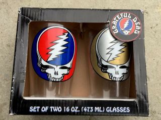 Grateful Dead Drinking Glasses - Steal Your Face.  X 2.