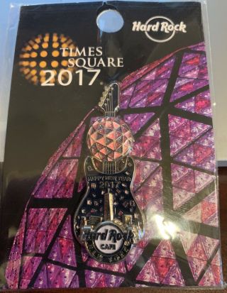 Hard Rock Cafe York 2017 Times Square Years Ball Drop Guitar Pin Gm