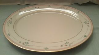 Lenox Rose Manor Pink 13 3/4 " Oval Serving Platter