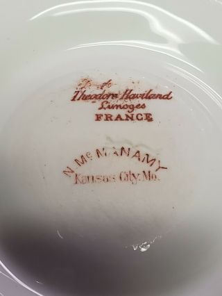 Antique Theodore Haviland Limoges Porcelain Oyster Plate Purple Foral Gold Trim 5