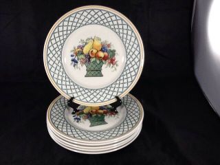 Villeroy & Boch Basket Pattern Set Of 6 - 8 1/4 " Salad Or Dessert Plates
