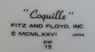 FOUR Fitz and Floyd Coquille Shell Salad Plates 4