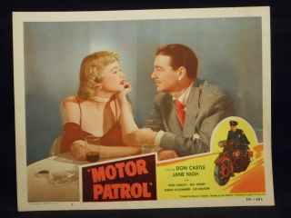 Motor Patrol 1950 Lobby Card 6 Vf Jane Nigh Don Castle Motorcycle Cop Crime