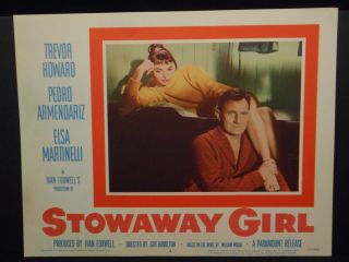 Stowaway Girl 1957 Lobby Card 6 Vf Trevor Howard Elsa Martinelli