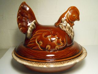 Large Hull China Hen On A Nest 13 " X 12 "