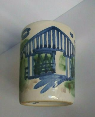 M.  A.  Hadley Pottery,  Special Order Covered Bridge Pattern,  Julep Cup.  Rare
