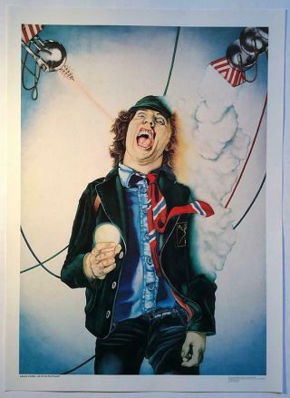 Ac/dc - Angus Young 1979 Poster By : Paul Keysell,  30 Cm X 41 Cm