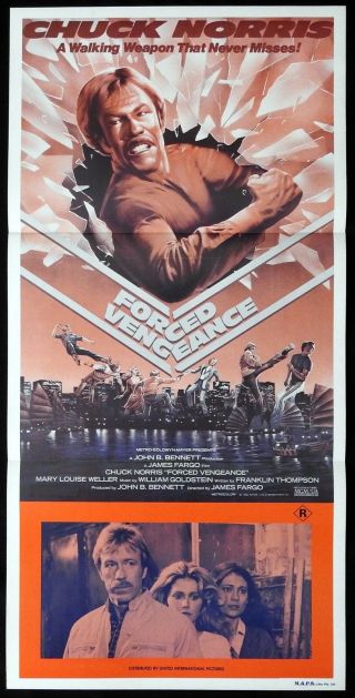 Forced Vengeance Daybill Movie Poster Chuck Norris Martial Arts