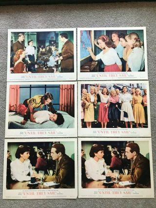 6 Lobby Cards 11x14: Until They Sail (1957) Jean Simmons,  Joan Fontaine
