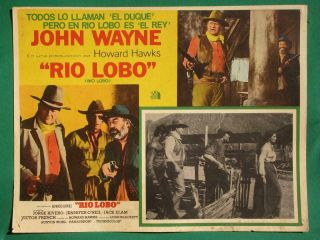 John Wayne Rio Lobo Western Jorge Rivero Spanish Mexican Lobby Card 1