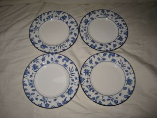 4 Royal Stafford Spring Garden 8.  5 " Salad Dessert Plates Blue & White Floral Rim