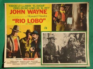 John Wayne Rio Lobo Western Jorge Rivero Spanish Mexican Lobby Card 4