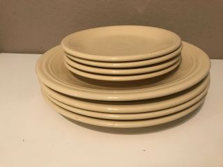 Fiesta® Fiestaware Pale Yellow 10 1/2 " Dinner Plates (set Of 4) Plus Salad (4)