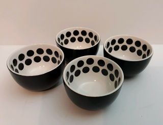 Ikea Black And White Polka Dot Dessert Bowls Set Of 4 Discontinued Replacements