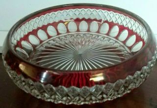 Westmoreland English Hobnail Flash Ruby Bowl Elegant Glass