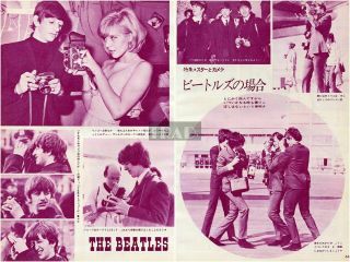 The Beatles Sylvie Vartan 1966 Vintage Japan Picture Clippings 2 - Sheets Fg/w