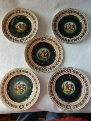 5 Vintage Royal Vienna 7 5/8  Napoleon Bonaparte " Porcelain Plates