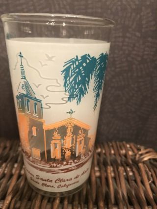 4 Vintage California Mission Glasses Tumblers Frosted 12 oz MCM Cocktail 6