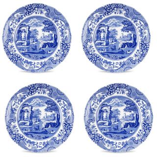 Spode Blue Italian Salad Plate Set Of 4,  7.  5 " England