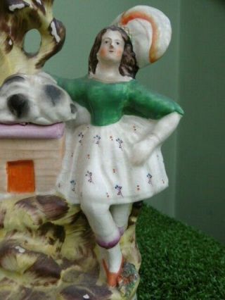 19thc STAFFORDSHIRE GROUP SPILL VASE FIGURE WITH RABBIT C.  1870 4