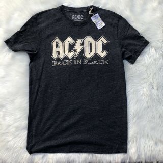 Acdc Ac/dc Band T - Shirt Tee Lucky Brand Mens Med M Rock Back In Black Nwt