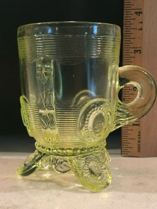 Eapg Greentown Glass Dewey Canary Mug 425 Indiana Tumbler & Goblet