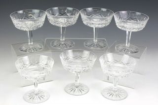 Set 7 Signed Waterford Deep Cut Crystal Lismore Pattern Champagne Glasses Nr Pfp