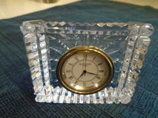 Waterford Crystal Mantel Or Desk Clock 3 " X 2 1/2 " Battery