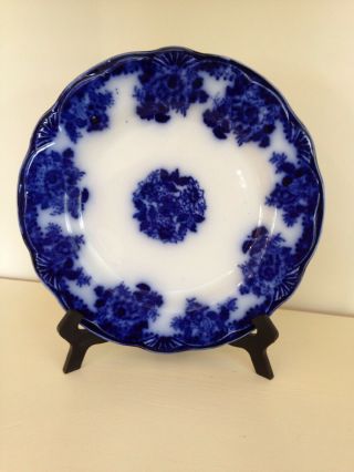 Antique Flow Blue Wharf Pottery Dinner Plate,  9 3/4 ",  " Waldorf ",  England