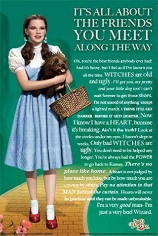 Wizard Of Oz Friends You Meet Along The Way 24x36 Movie Poster New/rolled