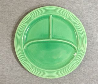 Vintage Fiesta Green 10 1/2 " Compartment Grill Plate - Fiestaware (1937 - 1951)