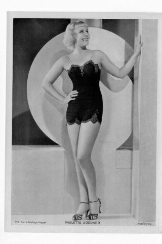 1930s Fan Photo Lithograph Paulette Goddard 35