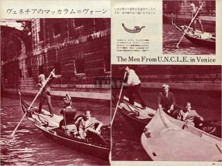 Robert Vaughn David Mccallum The Man From Uncle Venice 1966 Japan Clippings Fg/t