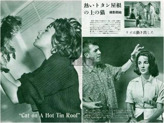 Elizabeth Taylor Cat On A Hot Tin Roof 1958 Japan Clippings 3 - Sheets (4pgs) Ji/t