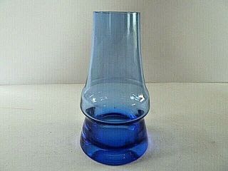 Riihimaen Lasi Oy Riihimaki Blue Art Glass Vase - - 18cm Tall
