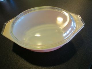 Vintage Pyrex 043 Oval Pink Daisy Casserole Dish With Lid 1.  5 Quart 2