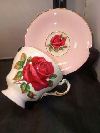 VINTAGE PARAGON PINK ROSE TEACUP & SAUCER BY APPOINTMENT Bone China England 2