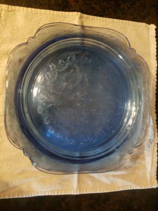(4) Indiana Recollecton Federal Glass Blue Madrid Depression Dinner Plates