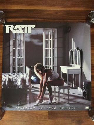 Ratt Invasion Of Your Privacy 1985 Record Label Promo Poster 24 " X 24 " Rare/mint