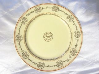 Syracuse China Yale University Branford Collegiate Founders 9.  75 " Luncheon Plate