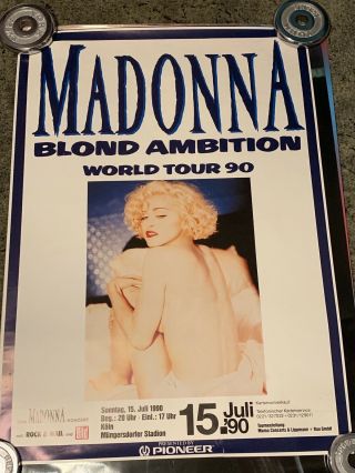 Madonna Blond Ambition Tour Poster Rare 58cm X 84cm