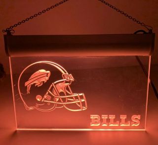 Buffalo Bills Electric Light - Up Neon Bar Sign Pre Owned Acrylic