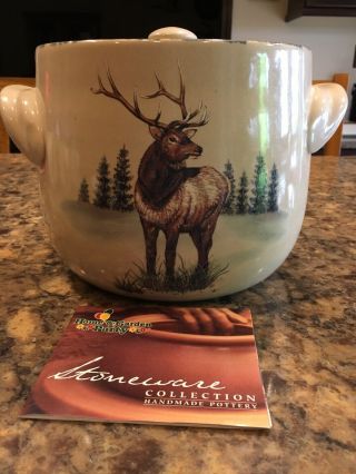 Authentic Home & Garden Party Northwoods Elk Bean Pot