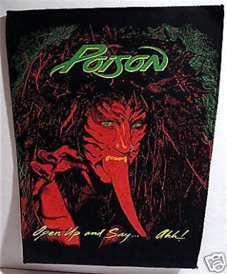Poison Open Up Say Ah Rock Concert Band Lg Back Patch