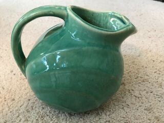 Early 1940s Mccoy Turquoise Teal Blue 48 Oz.  Ball Ice Jug Pitcher