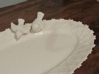 Grace ' s Teaware Ivory Platter / Tray - Victorian Bird,  Lattice and Twig Design 2