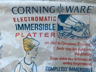 Corning Ware Electromatic Immerse Cornflower Blue Warming Serving Tray Platter 3